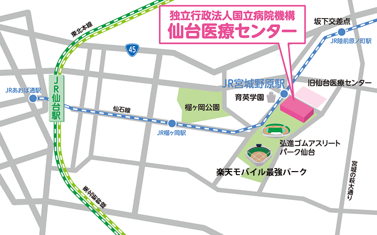 仙台医療センター 周辺図