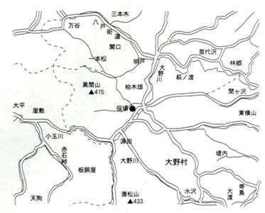 図1 旧大野村（現洋野町大野地区）の地図（7万5千分の1）